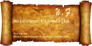 Weidinger Filoméla névjegykártya